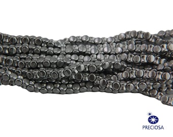 6 x 4 mm Matt Silber Preciosa Tschechische Pellet Glasperlen (50)