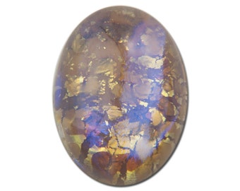 18x13mm Topaz Opal Glass Oval Cabochons (2)