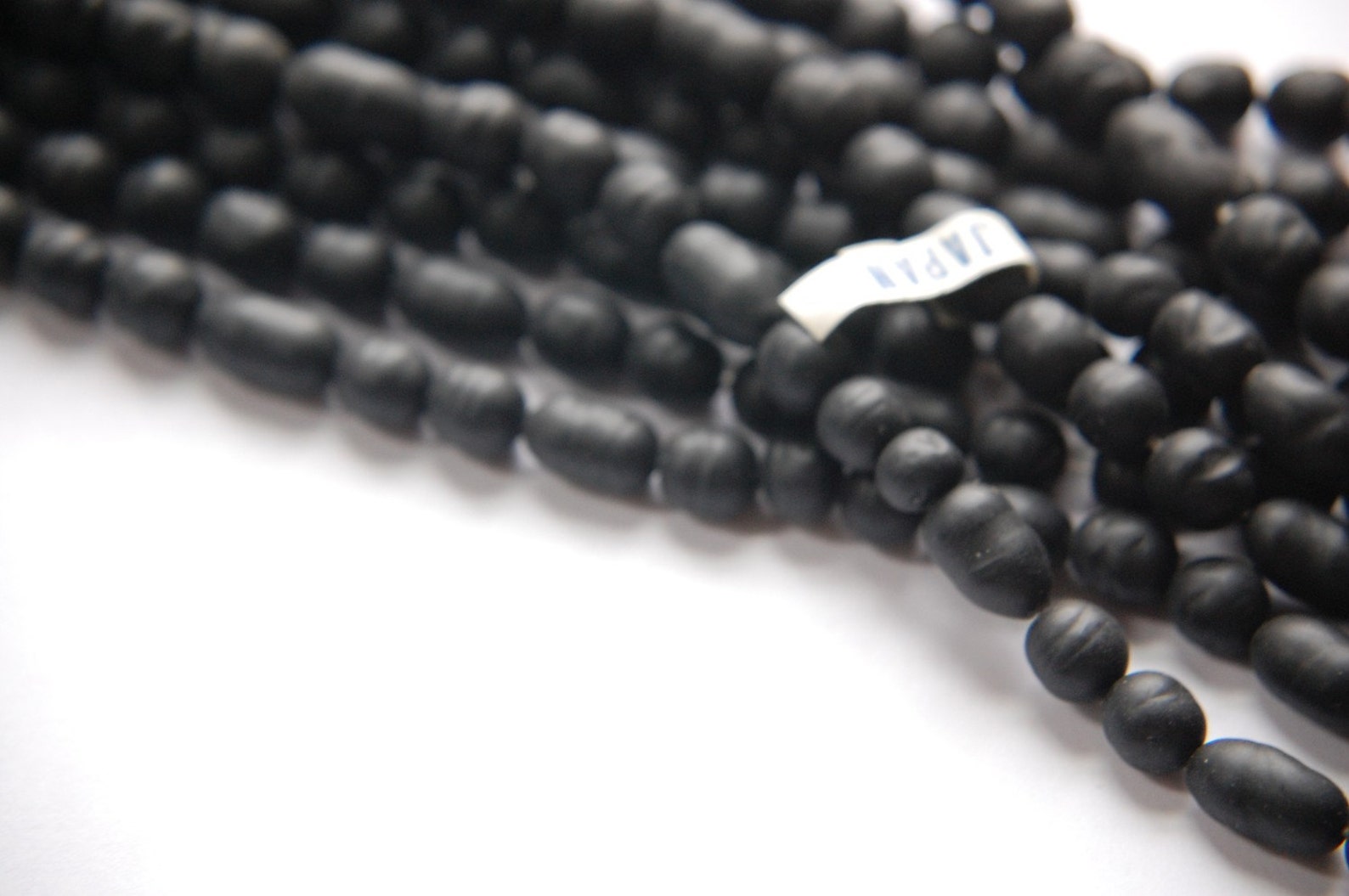 Vintage Matte Black Glass Beads Japan Random Mix 10 Jpn003d Etsy