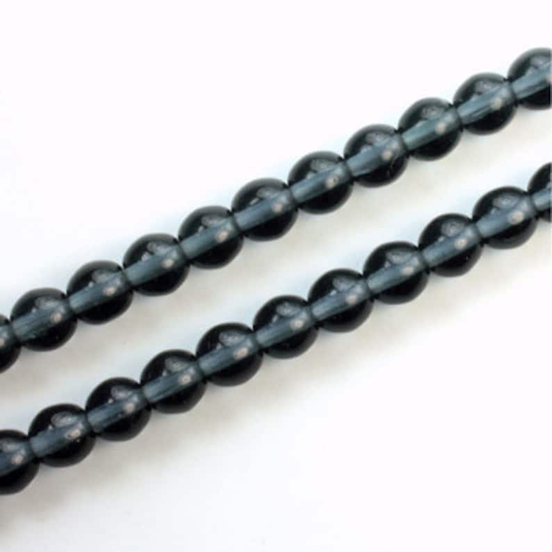 50 6mm Montana Blue Czech Smooth Round Glass Beads