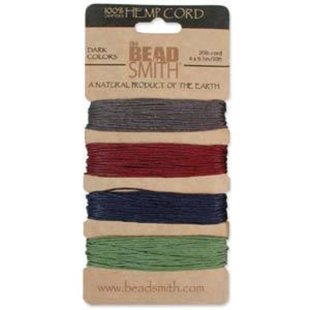 Beadsmith Hemp Cord 4 Dark Colors 20lb/1.0mm Etsy