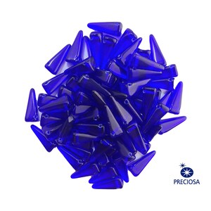 13x6mm Cobalt Preciosa Czech Villa Glass Beads (12)