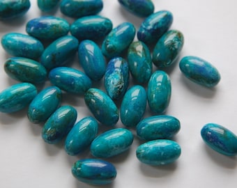 Vintage Italian Blue Marbled Lucite Beads 14mm Oval bds713
