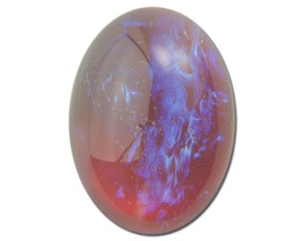 18x13mm Mexican Fire Opal Glass Oval Cabochons (2)