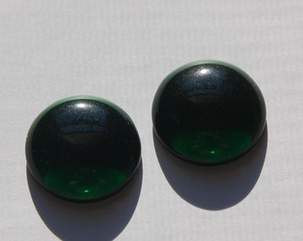 Vintage Emerald Green Glass Cabochon 25mm Germany cab708