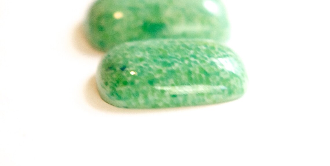 Vintage Green Marbled Glass Rectangle Cabochons 21 X 15mm 2 - Etsy