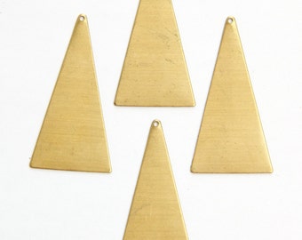 1 Top Hole Raw Brass Large Narrow Triangle Pendant (4) mtl200A