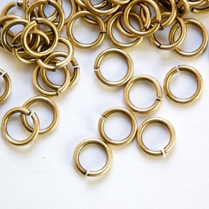 7mm OD Open Brass Ox Jump Rings 18 Gauge Made in the USA 100 fnd201B image 2