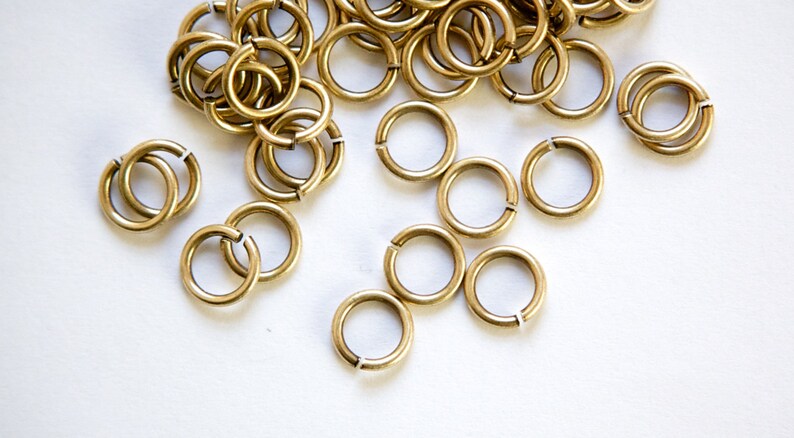 7mm OD Open Brass Ox Jump Rings 18 Gauge Made in the USA 100 fnd201B image 2