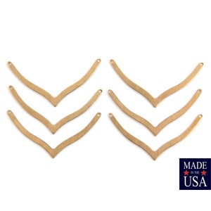 May include: Six gold-colored metal V-shaped connectors with two holes at the top of each connector.  Made in the USA.