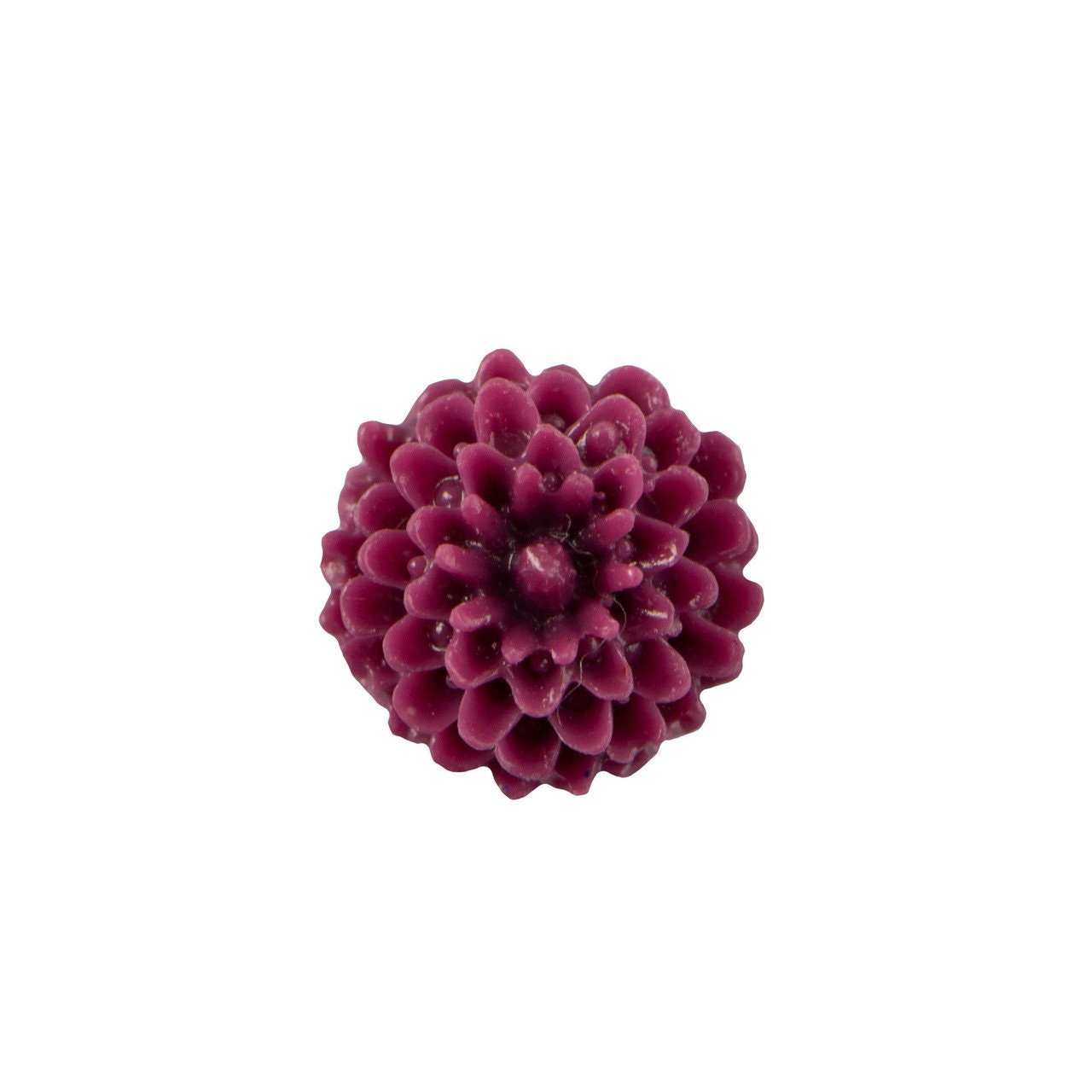 10mm Dark Purple Dahlia Flower Acrylic Cabochon (6)