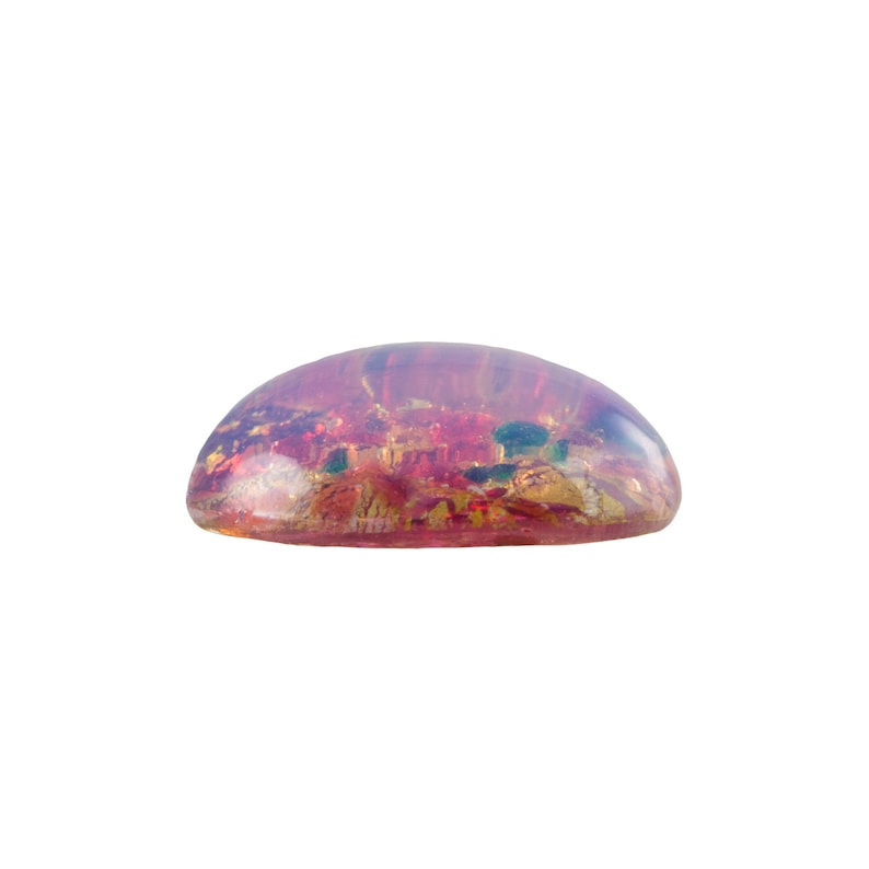 Cabochons ovales en verre opale de feu Arlequin 18 x 13 mm 2 image 2