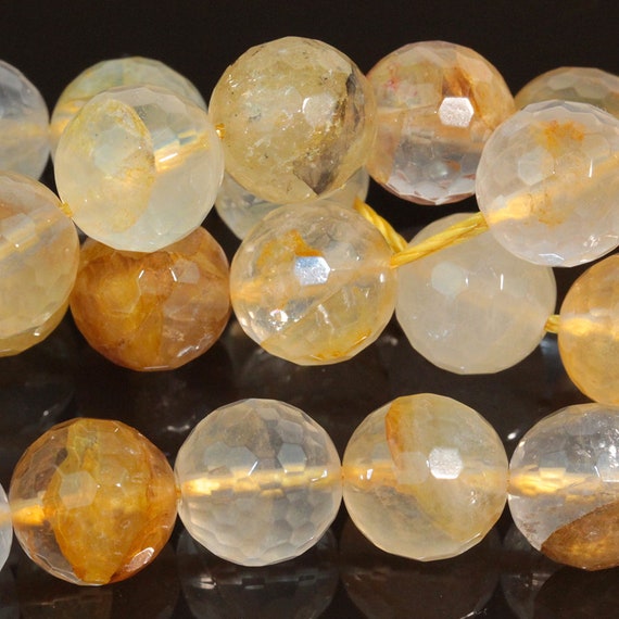 Dakota Stones Golden Blood Quartz 10mm Faceted Round Etsy