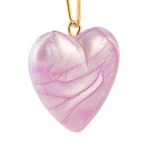 Vintage Purple Pearl Acrylic Heart Charms Pendants chr175A image 1