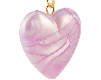 Vintage Purple Pearl Acrylic Heart Charms Pendants chr175A