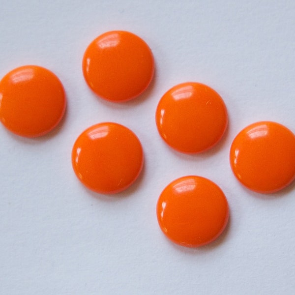 Vintage Opaque Orange Glass Cabochons 9mm cab195