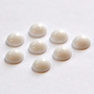 Vintage Opaque White Glass Cabochons 7mm cab701U image 2