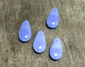 14x7mm Blue Opal Czech Teardrop Glass Beads (10)