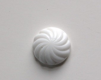 Vintage White Glass Swirled Domed Cabochon cab220B