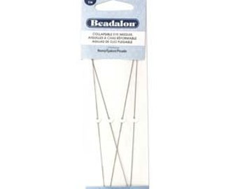 May include: Package of four silver collapsible beading needles with white tips. Beadalon brand.