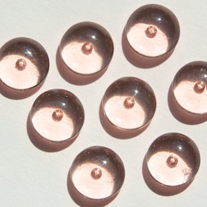 Vintage Translucent Peach Pink Glass Cabochons 10mm cab813H