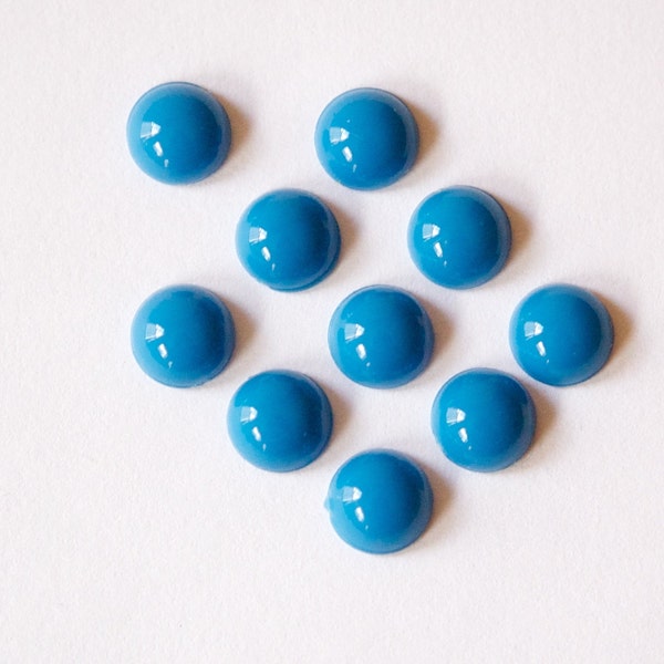 Medium Blue Acrylic Domed Cabochons 7mm (10) cab701UU