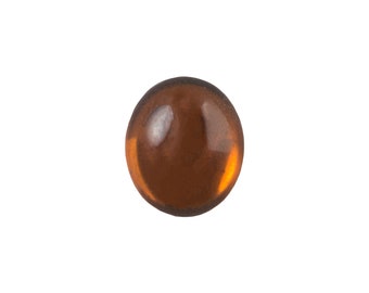 Cabochões ovais de vidro translúcido topázio fumê, 12 x 10 mm, com revestimento metalizado (6 unidades) cab4003W