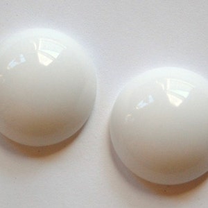 Vintage White Glass Cabochon 25mm Germany cab708G image 1