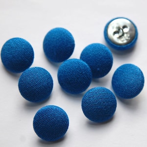 Vintage Blue Silk Buttons 15mm btn002L