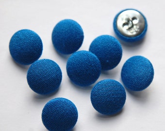 Vintage Blue Silk Buttons 15mm btn002L