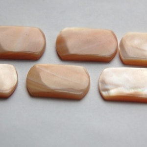 Vintage Beige Shell Rectangle Cabochons cab100
