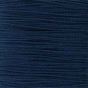 May include: A spool of dark navy blue thread featuring a tightly wound, multi-strand construction. The individual fibers are twisted together to form a consistent, uniform cord that runs horizontally across the frame in parallel lines.