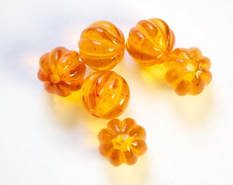 Vintage Topaz with Speckles Melon Acrylic Beads 12mm (6) bds462B