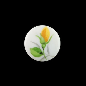 10mm gelbe Blume Knospe auf weißem Glas Runde Cabochons (6)