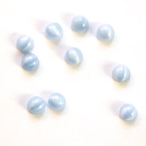 Vintage Light Blue Moonglow Glass Cabochons 5mm (12) cab840C