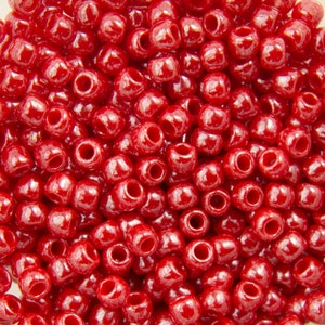 11/0 TOHO ROUND Opaque Lustered Cherry Seed Bead (8g)