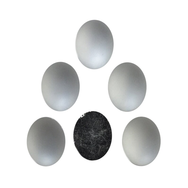 6 Vintage Matte Crystal Glass Cabochons 10mm x 8mm cab869G