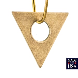 Center Cutout Brass Ox Flat Triangle Charms Drops 17mm (6) mtl479H