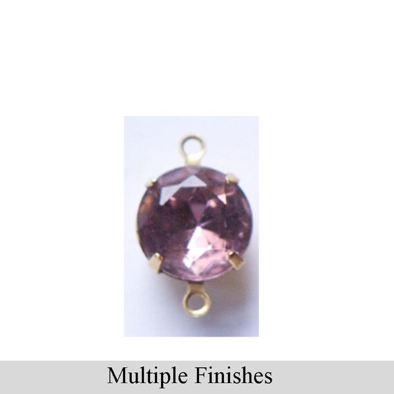 48ss Light Amethyst Faceted Glass Round Stone in 2 Loop Setting - Etsy