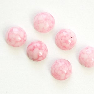 Pink and White Glass Cabochons 7mm Cherry Brand Japan cab292