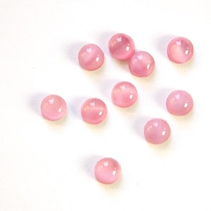 Vintage Pink Moonglow Glass Cabochons 5mm 12 cab840A image 1