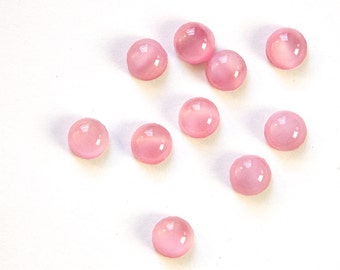 Vintage Pink Moonglow Glass Cabochons 5mm (12) cab840A