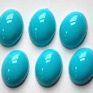 Vintage Acrylic Turquoise Cabochons 18x13mm cab299