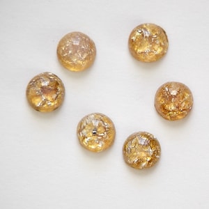 Vintage Golden Topaz Opal Glass Cabochons Japan 7mm (4) cab3003D
