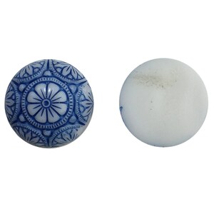 Preciosa Cabochon in vetro mosaico bianco con blu 18mm 1 cab756A immagine 2