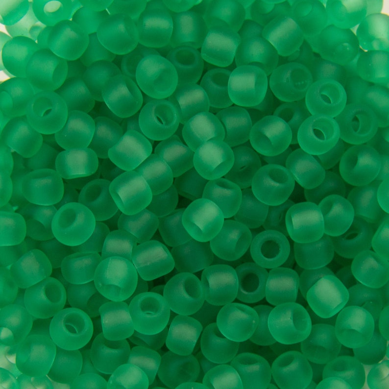 11//0 Round Toho Japanese Glass Seed Beads #5CF Trans-Frosted Ruby 10 grams