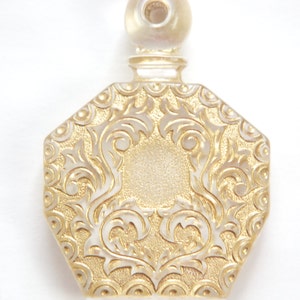 Jahrgang klar geätzt mit Gold Faux Parfüm-Flasche-Anhänger pnd068C
