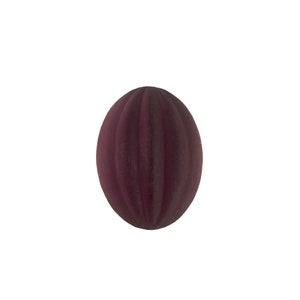 18x13mm Matte Amethyst Ribbed Glass Oval Cabochons (2)