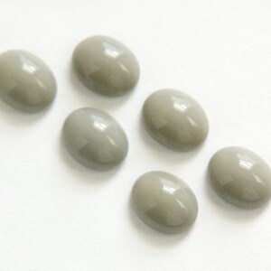 Vintage Opaque Gray Glass Cabochons 10x8mm cab576PP