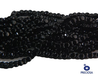 6 x 4 mm Jet Preciosa Tschechische Pellet-Glasperlen (50)